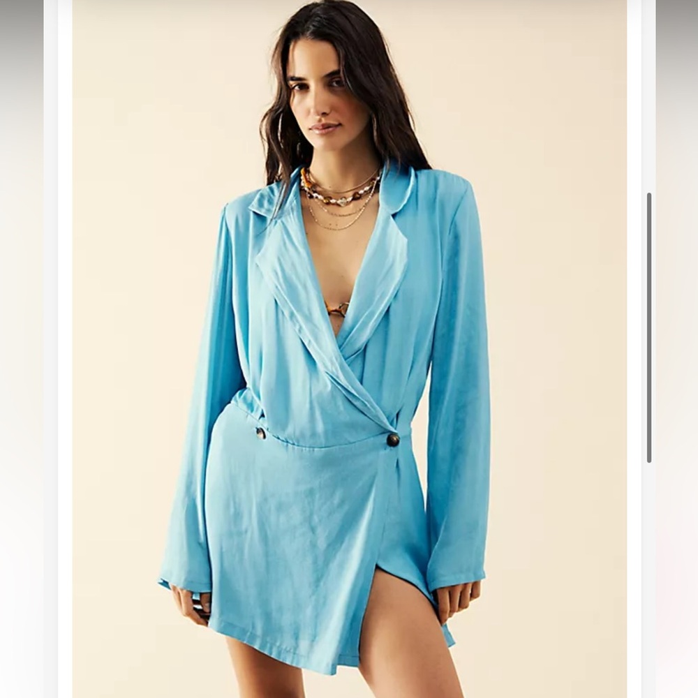 FREE PEOPLE Bright Blue Mini Dress